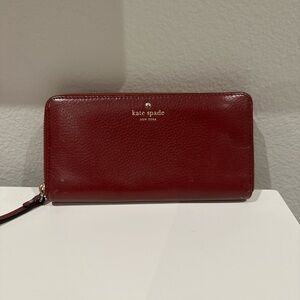Kate Spade Cherry Red Leather Clutch